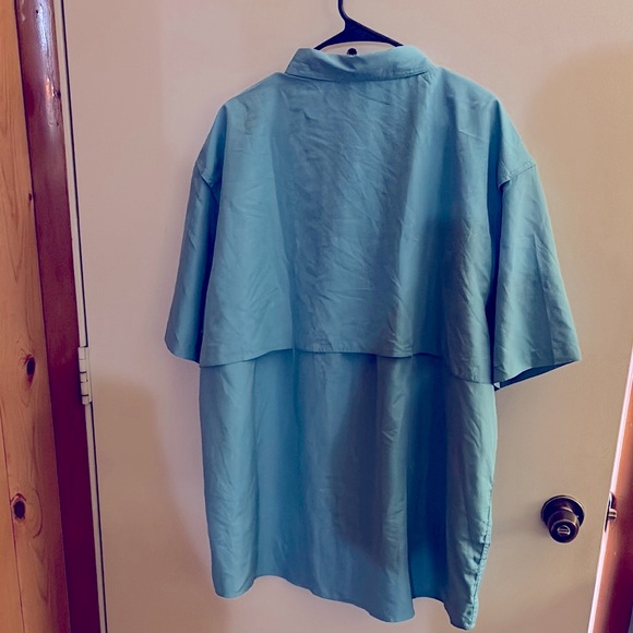 Red Head Blue Casual Button Down Shirt Lightweight - Picture 5 of 5